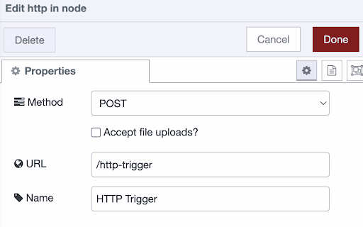 Shows the UI to edit the node's properties Shows the UI to edit the node's properties