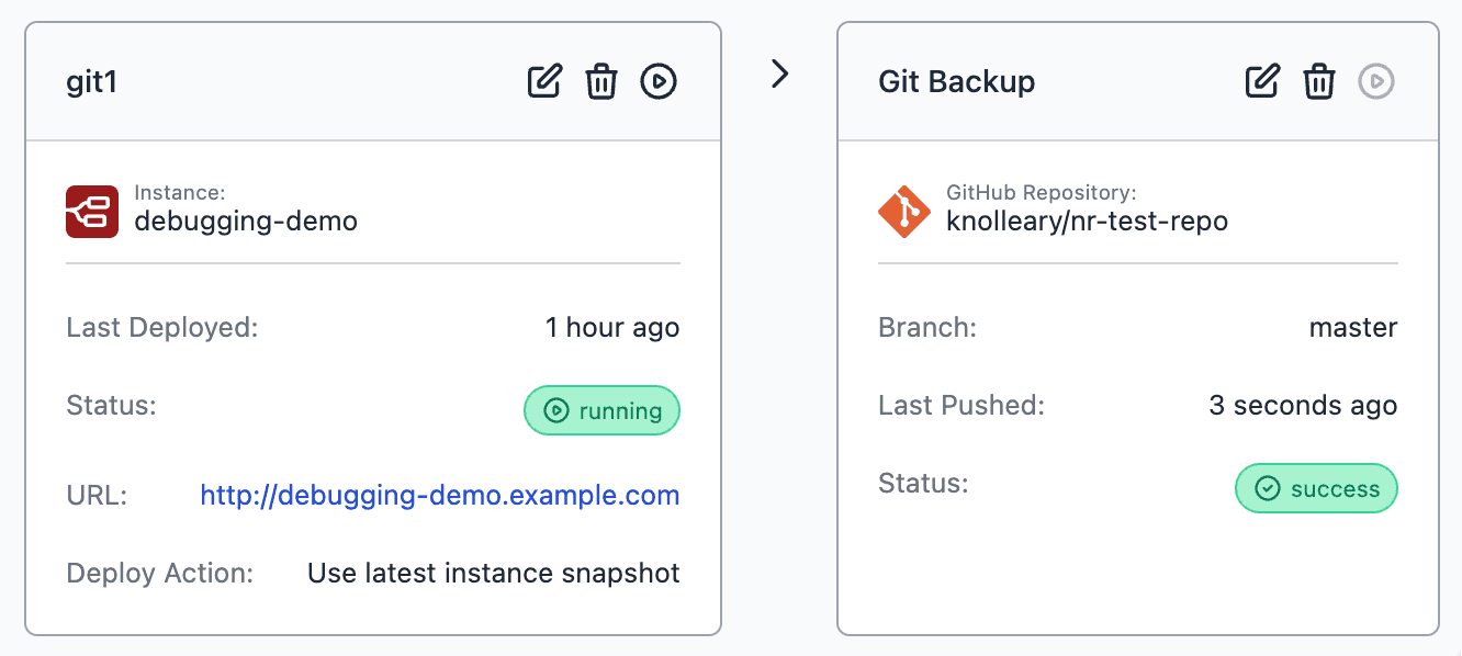 Screenshot of a Git Pipeline Stage